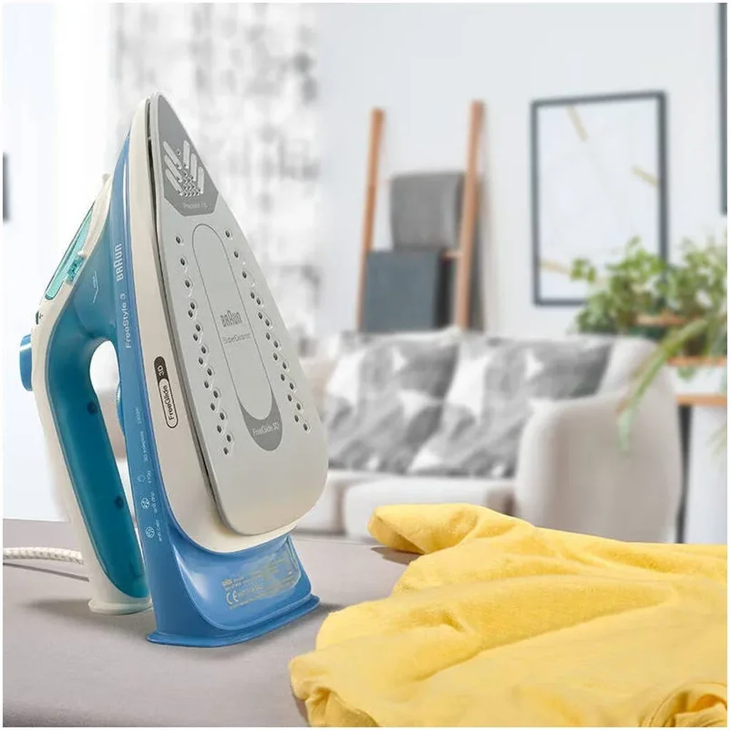 Braun FreeStyle 3 Steam Iron, 2400 Watts, Precision Tip, 230g/min Stem Shot, 3D FreeGlide, Auto Shut-Off, ICare Mode, Eloxal Plus, Anti Drip, Self-Clean, Great Performance, Blue | FI 3144 - Image 4