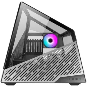 AZZA CSAZ-811 Mesa Innovative ATX Compter Case, Bench Table Layout, Tempered Glass Panels, High-End System Ready, Up to 4X 120mm Fans & 360mm Raiator Supprot, USB 3.0 x 2,Type-C, Silver | MESA 811