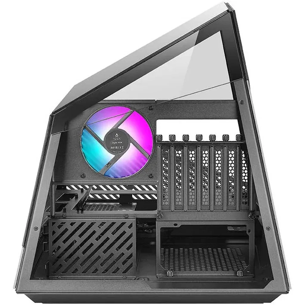 AZZA CSAZ-811 Mesa Innovative ATX Compter Case, Bench Table Layout, Tempered Glass Panels, High-End System Ready, Up to 4X 120mm Fans & 360mm Raiator Supprot, USB 3.0 x 2,Type-C, Silver | MESA 811 - Image 3