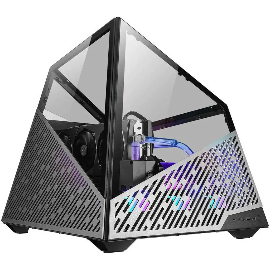 AZZA CSAZ-811 Mesa Innovative ATX Compter Case, Bench Table Layout, Tempered Glass Panels, High-End System Ready, Up to 4X 120mm Fans & 360mm Raiator Supprot, USB 3.0 x 2,Type-C, Silver | MESA 811 - Image 5