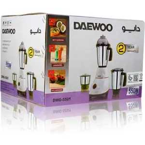 Daewoo 550 Watts Mixer Grinder - Dmg-5501"Min 1 year manufacturer warranty"