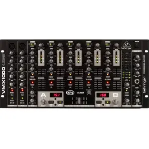 Behringer VMX1000USB 7 Channel Rack Mount DJ Pro Mixer, USB/Audio Interface, BPM Counter, VCA Control, Beat Assist, XPQ 3D Surround Effect, Black | VMX1000USB