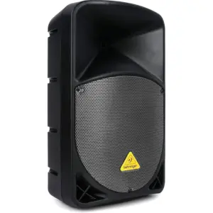 Behringer Active 2-Way 12" PA Speaker System with Wireless Option and Integrated Mixer, 1000W Class-D Power, Switch Mode Power Supply Technology, Black | B112D