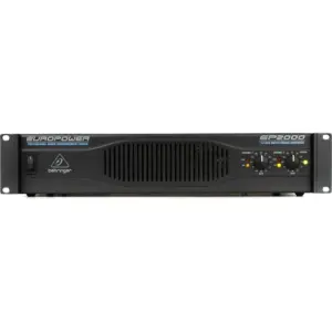 Behringer Europower EP2000 Professional 2000W Stereo Power Amplifier with ATR Technology, Signal & Clip LEDs Monitor Performance, Power Led, Black | EP2000