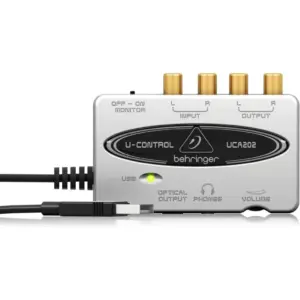 Behringer U Control UCA202 Ultra-Low Latency USB Audio Interface & USB DAC 2 2 Interface w/ Optical Out, RCA I/O & Headphone Amp | UCA202