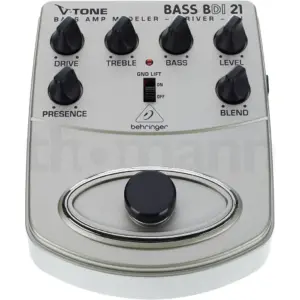 Behringer BDI21 V Tone Bass Driver DI Pedal Active DI with Tube Style Overdrive, Blend, EQ & XLR Output | BDI21