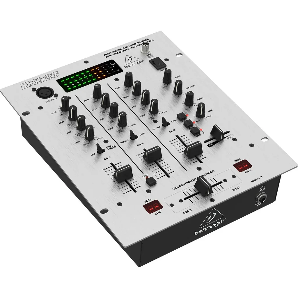 Behringer DX626 Professional Mixer 3 Channel DJ Mixer, Dual Auto BPM Counters, Ultraglide Crossfader, ULN Mic Preamp, 3 Band Kill EQ, Talkover Function, PFL Level Meter | DX626 - Image 2