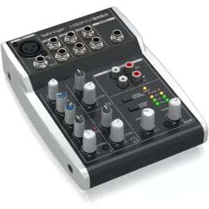 Behringer Xenyx 502S, Premium Analog 5-Input Mixer, Mono Channel, 2 Stereo Channels, Stereo RCA Inputs, TRS Output, Xenyx Microphone Preamp, USB Streaming Interface | 502S