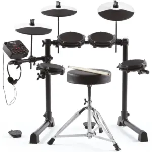 Alesis Debut Kit Kids Drum Set With 4 Mesh Electric Drum Set Pads, 120 Sounds, 60 Melodics Lessons, Drum Stool, Drum Sticks And Headphones | DEBUTKIT