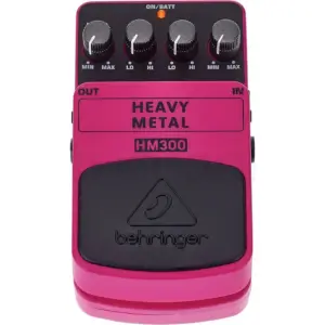 Behringer HM 300 Heavy Metal Distortion Pedal Ultra High Gain Gothenburg "Buzzsaw" Tone, 2 Band EQ, 9 V Power | HM 300