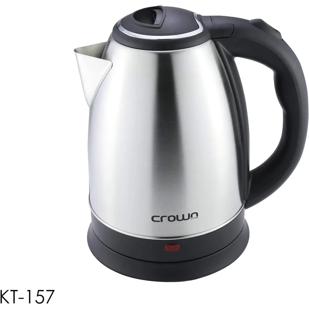 Crownline Electric Kettle KT-157, 1.8L Capacity, 1800-2200W Power, Cordless with 360° Base, Automatic Steam Shut-Off, Boil-Dry Protection, Water Level Indicator, Stainless Steel Housing | KT-157 - Image 2