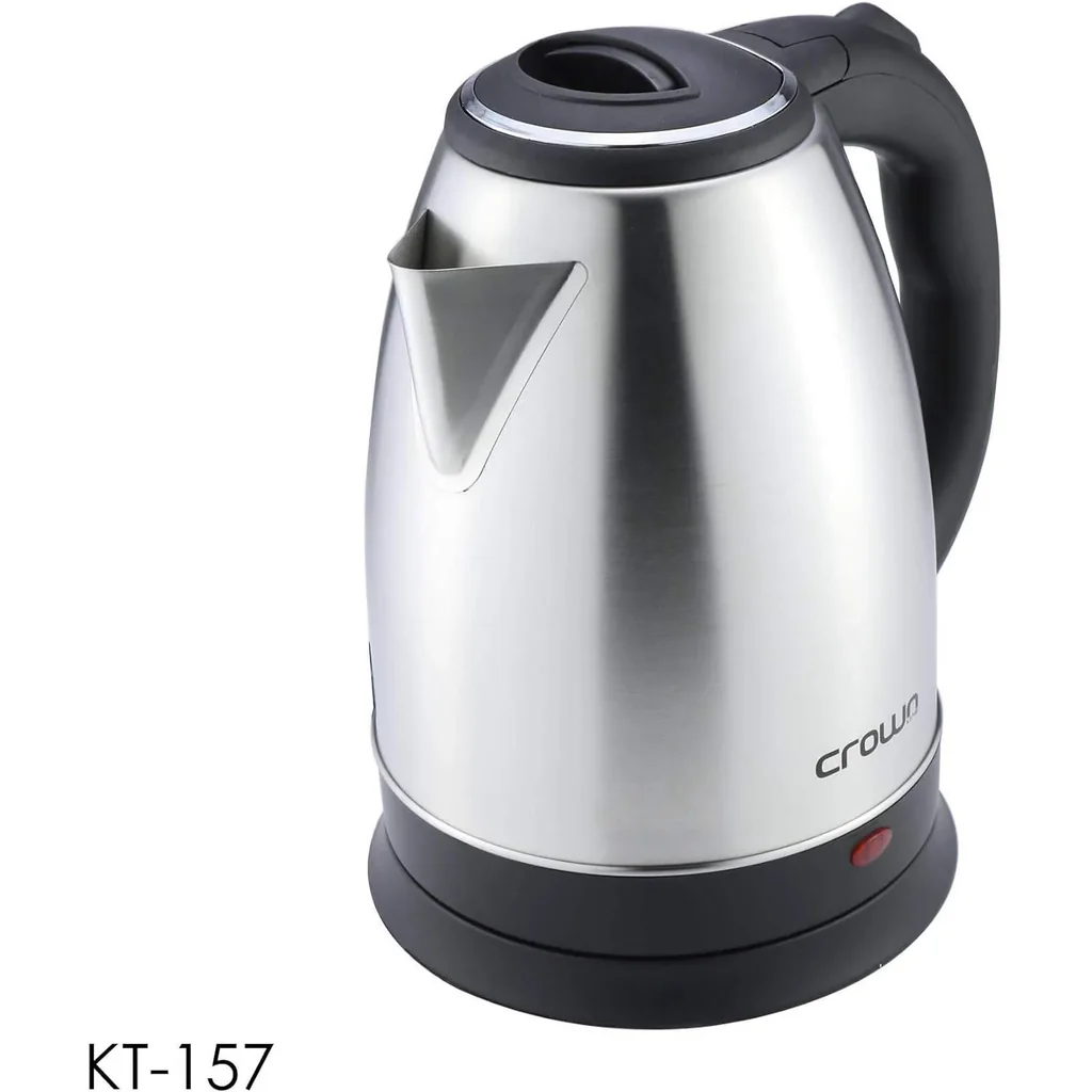 Crownline Electric Kettle KT-157, 1.8L Capacity, 1800-2200W Power, Cordless with 360° Base, Automatic Steam Shut-Off, Boil-Dry Protection, Water Level Indicator, Stainless Steel Housing | KT-157 - Image 8