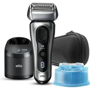 Braun Series 8 8467Cc Wet & Dry Shaver With 5-In-1 Smartcare Center And Travel Case, Silver.