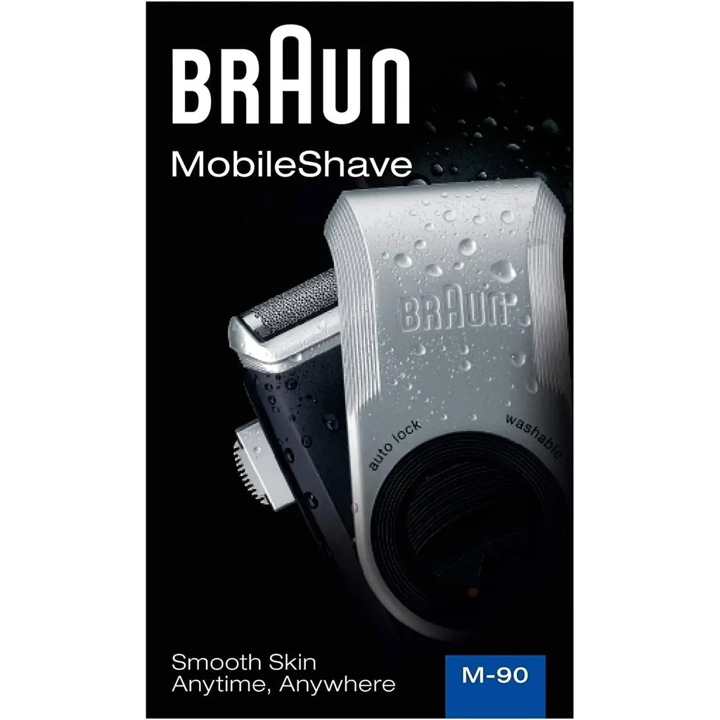 Braun M 90 Mobile Shaver Battery Operated, Silver Black - Image 6