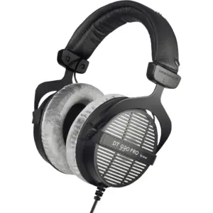 Beyerdynamic DT 990 Pro Wired Over Ear Studio Headphones, 80 Ohms, 5-35000Hz Freq, Extreme Comfort. High End Studio Quality, Replaceble Velour Ear Pads, Gray | 718173