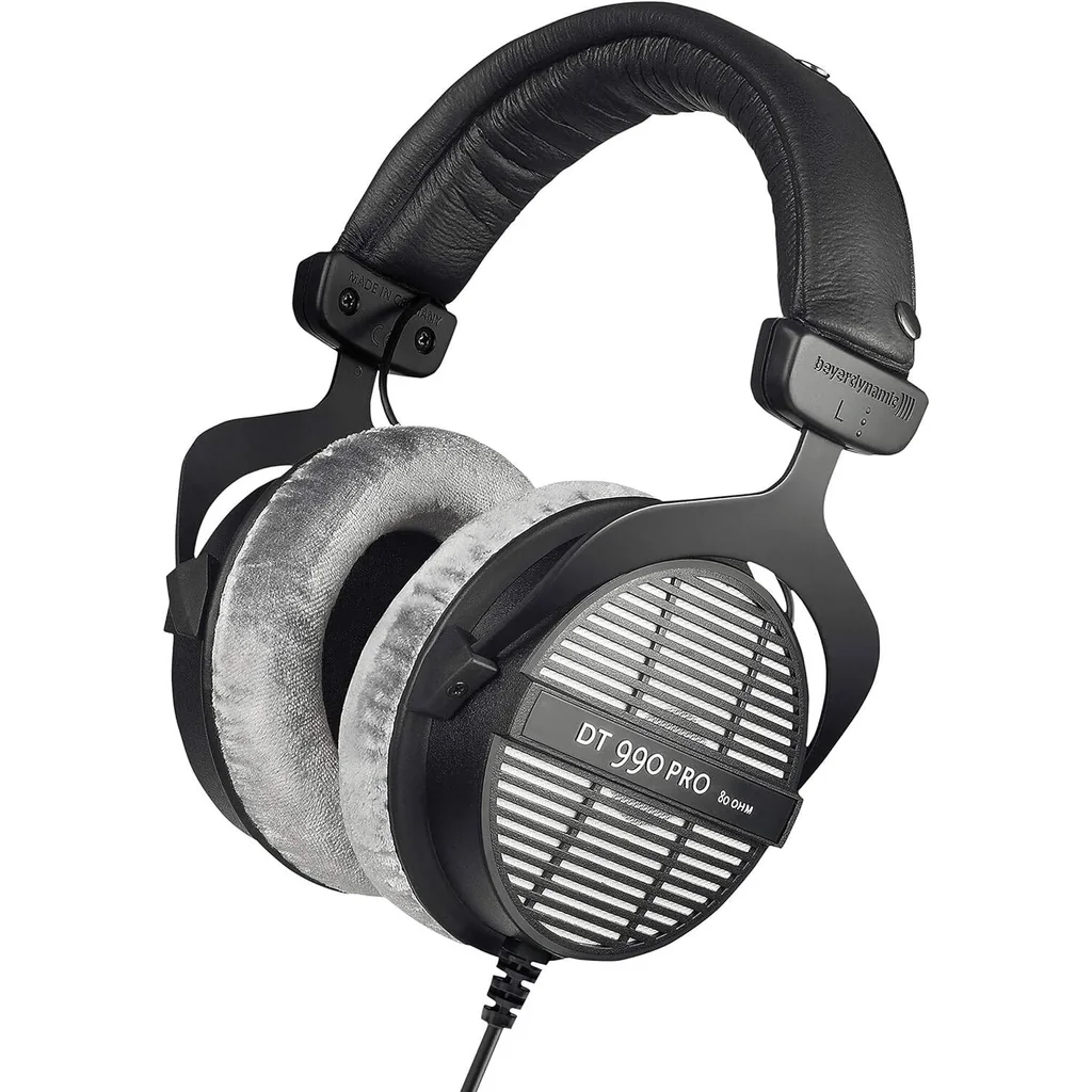 Beyerdynamic DT 990 Pro Wired Over Ear Studio Headphones, 80 Ohms, 5-35000Hz Freq, Extreme Comfort. High End Studio Quality, Replaceble Velour Ear Pads, Gray | 718173