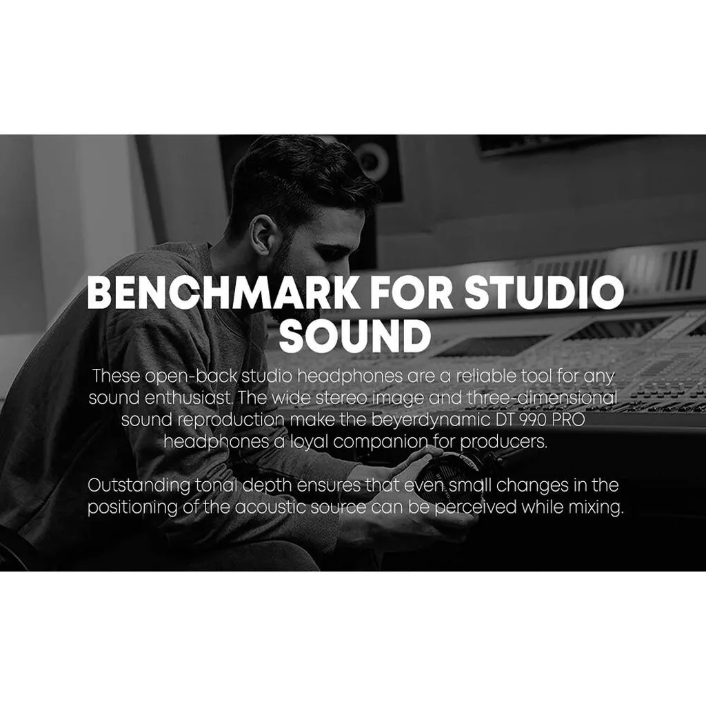 Beyerdynamic DT 990 Pro Wired Over Ear Studio Headphones, 80 Ohms, 5-35000Hz Freq, Extreme Comfort. High End Studio Quality, Replaceble Velour Ear Pads, Gray | 718173 - Image 4