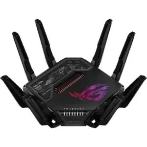 ASUS ROG Rapture GT-BE98 Quad-Band WiFi 7 Gaming Router, Supports 320MHz with Speeds of Up to 25 Gbps, Dual 10G Port, Mobile Game Mode, AiMesh & VPN Features | 90IG08F0-MO9A0V