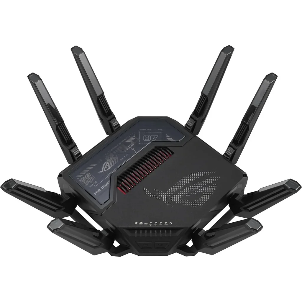 ASUS ROG Rapture GT-BE98 Quad-Band WiFi 7 Gaming Router, Supports 320MHz with Speeds of Up to 25 Gbps, Dual 10G Port, Mobile Game Mode, AiMesh & VPN Features | 90IG08F0-MO9A0V - Image 2