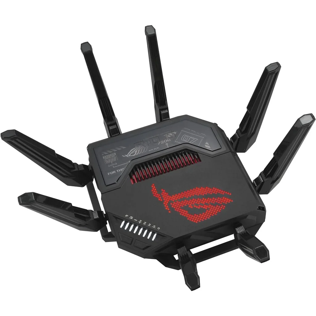 ASUS ROG Rapture GT-BE98 Quad-Band WiFi 7 Gaming Router, Supports 320MHz with Speeds of Up to 25 Gbps, Dual 10G Port, Mobile Game Mode, AiMesh & VPN Features | 90IG08F0-MO9A0V - Image 4