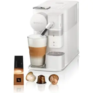 Nespresso Lattissima One Evo Automatic Coffee Maker, 19 Bar Pressure Pump, 1450W, Single-Serve Capsule, Automatic Frothed Milk, Cappuccino and Latte, White | EN510.W