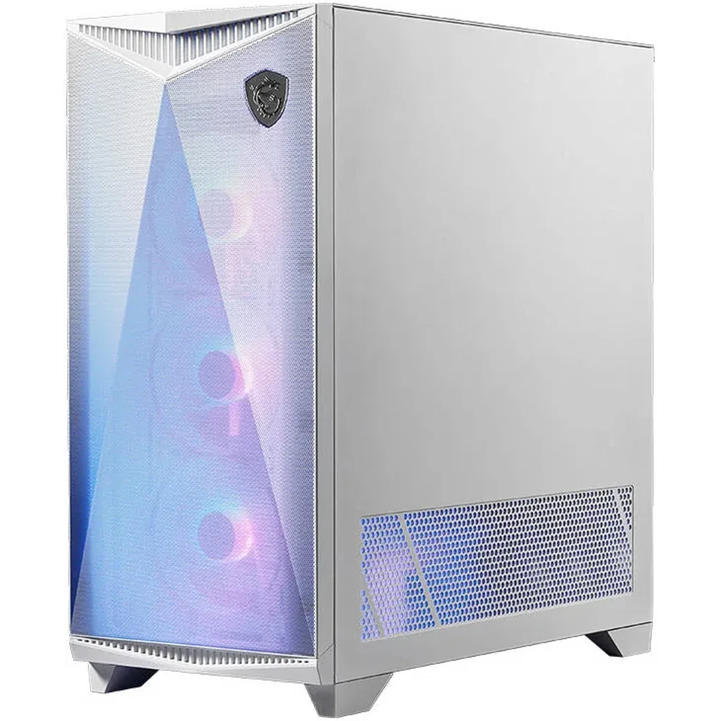 MSI MPG Gungnir 300R Airflow Mid Tower Case, Tempered Glass Side Panel, Up to 360mm Radiator Support, 4 x 120mm ARGB Preinstalled Fans, 2 x USB 3.2 Type-A, 1 x USB 3.2 Type-C, White | 306-7G21W21-W57 - Image 5