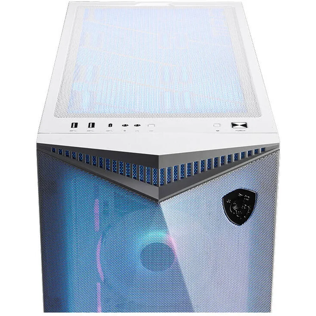 MSI MPG Gungnir 300R Airflow Mid Tower Case, Tempered Glass Side Panel, Up to 360mm Radiator Support, 4 x 120mm ARGB Preinstalled Fans, 2 x USB 3.2 Type-A, 1 x USB 3.2 Type-C, White | 306-7G21W21-W57 - Image 6