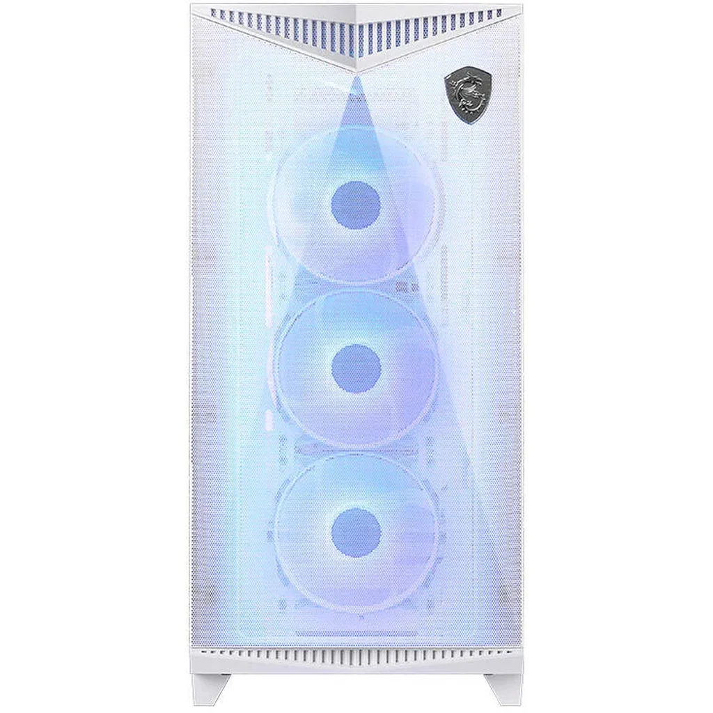 MSI MPG Gungnir 300R Airflow Mid Tower Case, Tempered Glass Side Panel, Up to 360mm Radiator Support, 4 x 120mm ARGB Preinstalled Fans, 2 x USB 3.2 Type-A, 1 x USB 3.2 Type-C, White | 306-7G21W21-W57 - Image 7