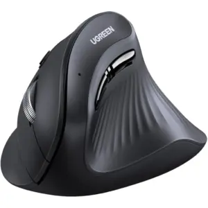 UGREEN Ergonomic Mouse, 57° Unique Vertical Angle, Bluetooth 5.0 & 2.4G Wireless Dongle Connectivity, Up to 4000 DPI, Anti-Slip & -Sweat Grip, Silent Scroller, Black | 25444