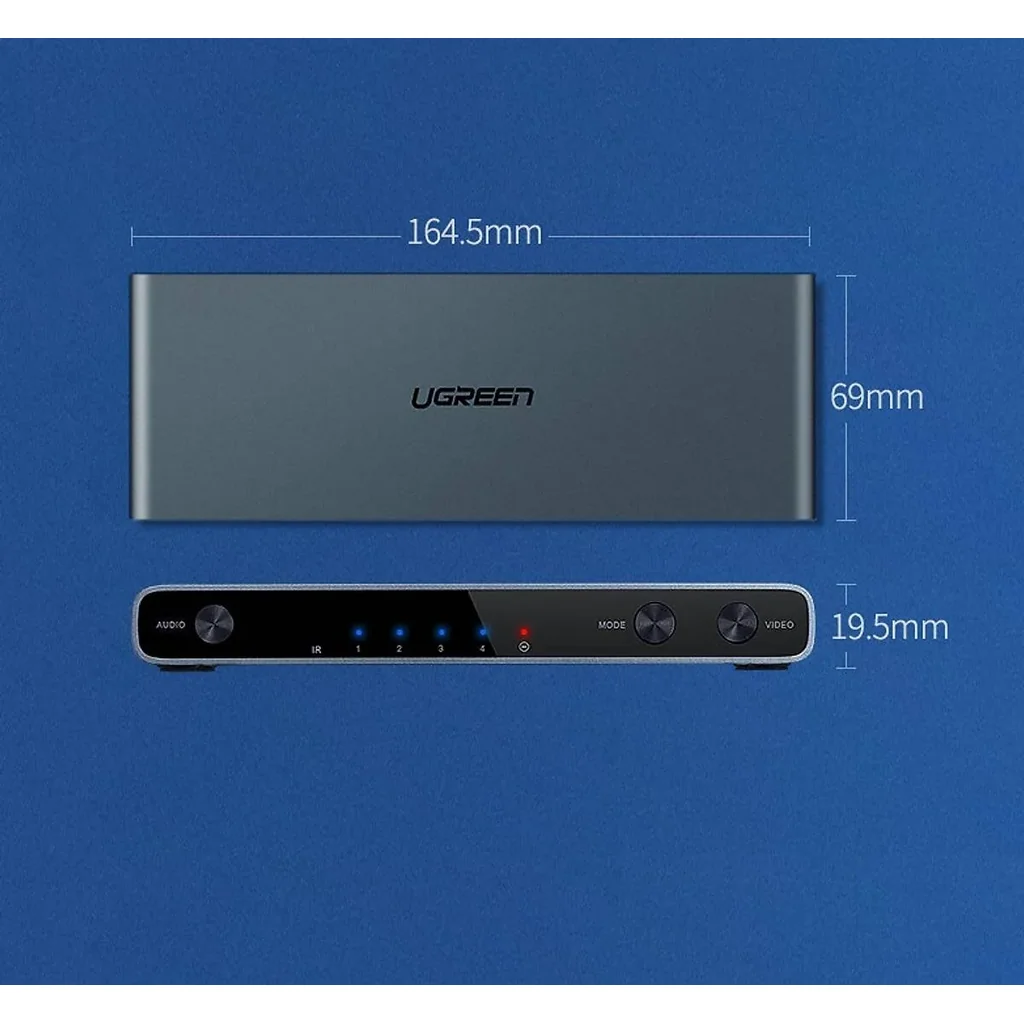 UGREEN CM201 4-in-1 HDMI Splitter Quad Multi-Viewer Switch, Up to 1920x1080P / 60Hz Support Resolution, HDCP1.2 Version, Black | 50745 - Image 4