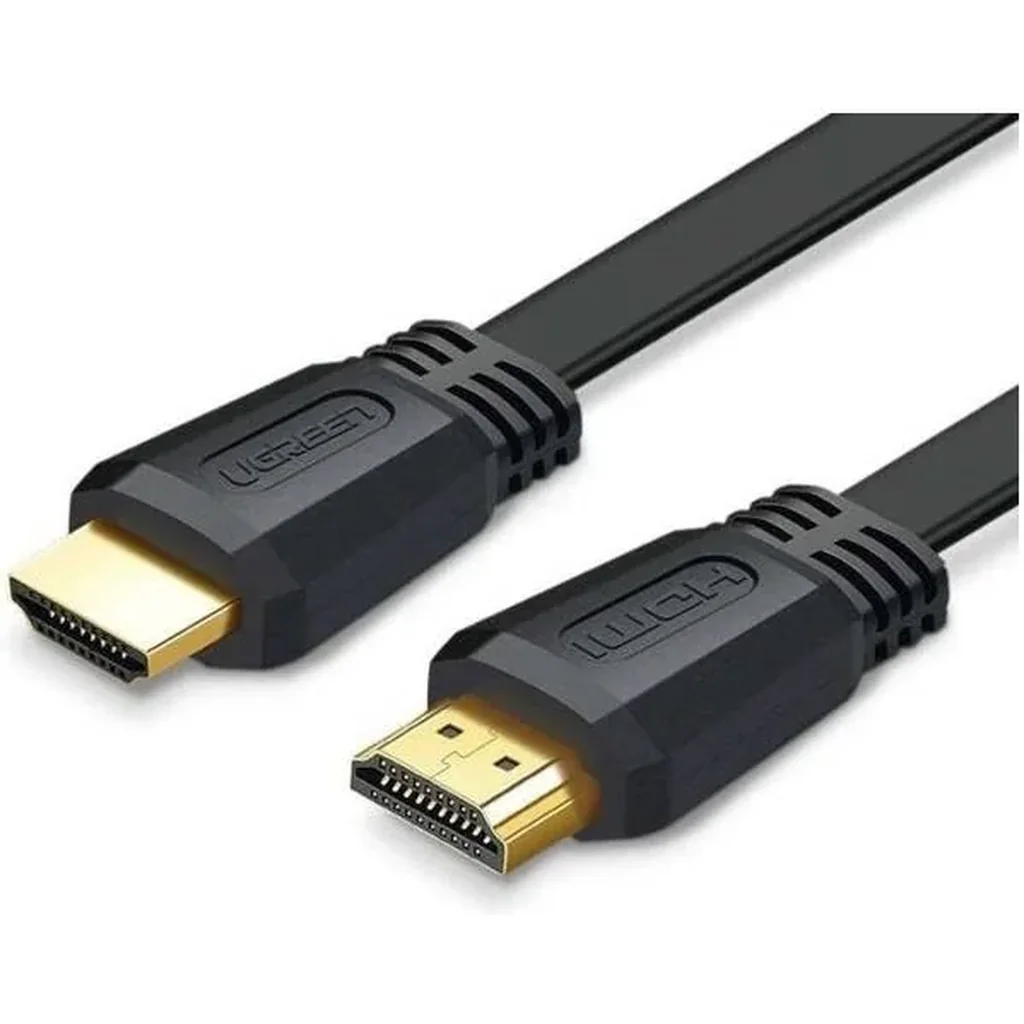 Ugreen ED015 HDMI Flat Cable ,2M Length, HDMI 2.0, Up To 4K@60Hz, 30AWG, Tin-plated Oxygen-free Copper, Gold-plated Connector, PC, Laptop, TV, Black | 70159