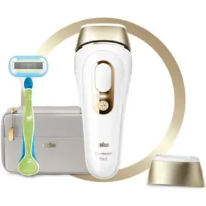 Braun Silk-expert PL 5054, IPL hair removal system for use on body and face, 400,000 flashes with 2 extras Venus razor and premium bag