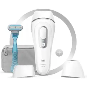 Braun IPL Silk-expert PL 3121, hair removal system for use on body and face, 300,000 flashes with 3 extras Precision head, Venus razor and premium bag