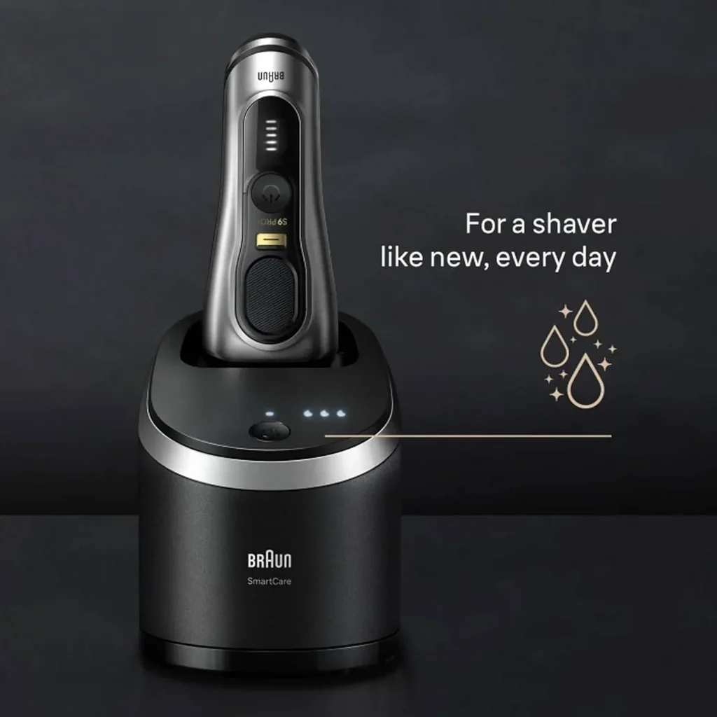 Braun Series 9 Pro+ Electric Shaver 9597cc 5 Pro Shaving Elements and Shave-Preparing ProComfort Head for Closeness & Skin Comfort, 6in1 SmartCare Center, Wet or Dry Use, Charging Stand - Image 6