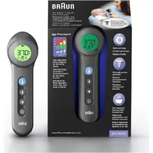 Braun Healthcare Braun BNT400B 3 in 1 No Touch + Touch Thermometer, Black