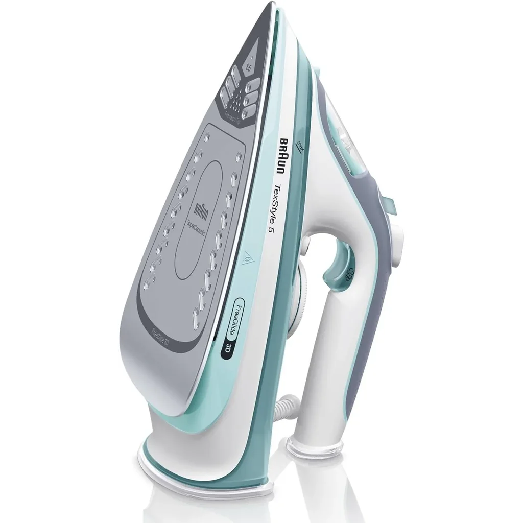 Braun TexStyle 5 Steam Iron, FreeGlide 3D Technology, 2700 Watts, SuperCeramic Coating, Precision Tip, Anti-Drip, 300ml Water Capacity, SI 5017 Green - Image 2