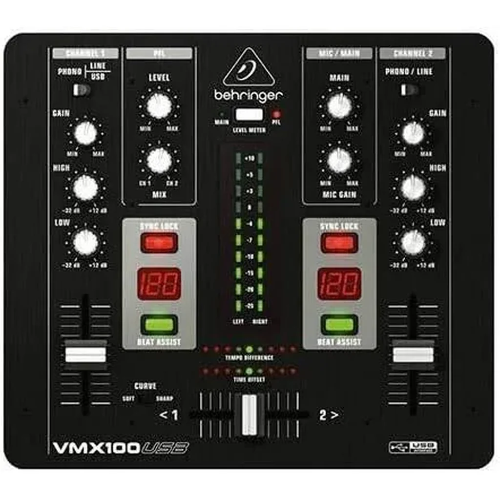 Behringer VMX100USB Professional 2-Channel DJ Mixer with USB/Audio Interface, BPM Counter and VCA Control | VMX100USB - Image 4