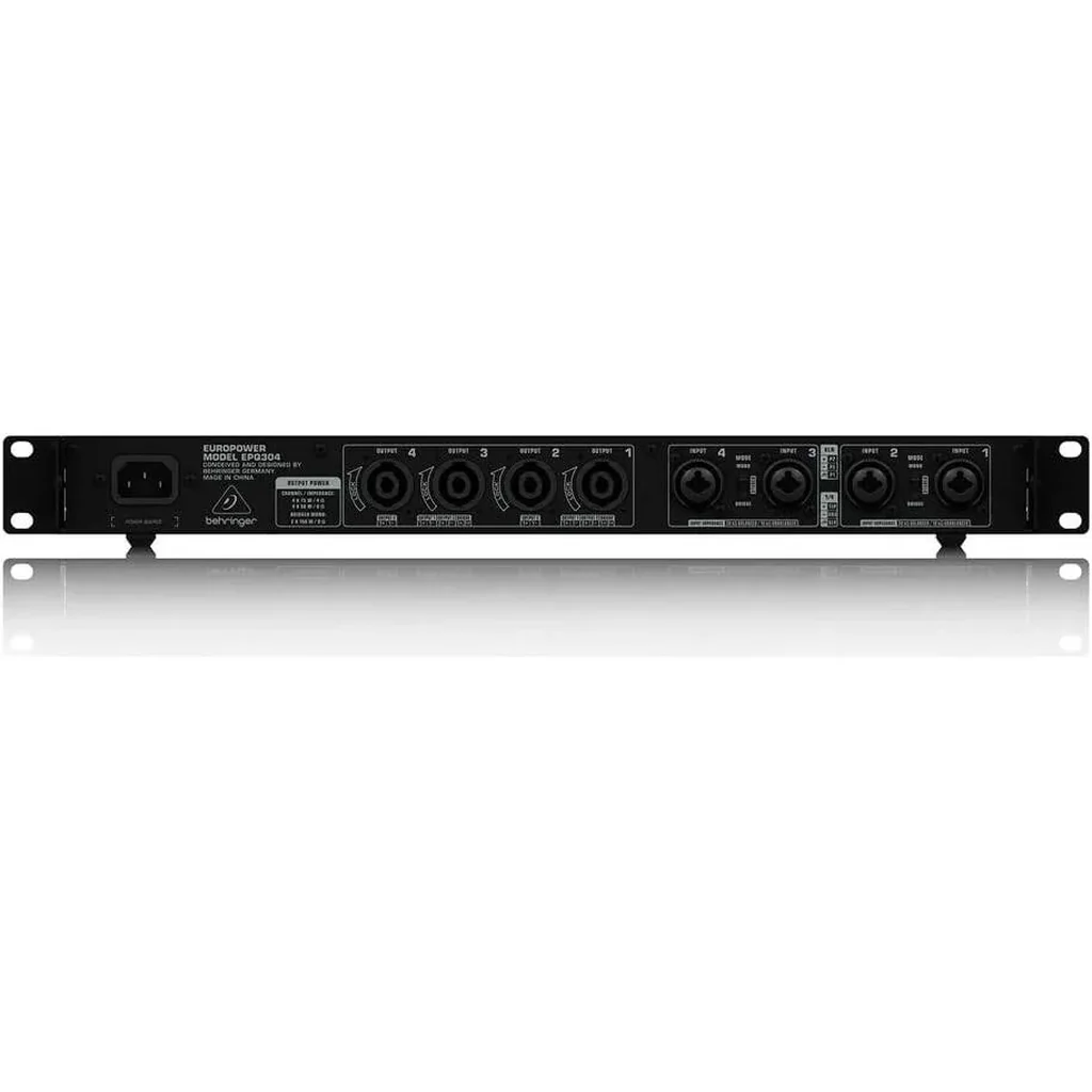 Behringer Europower EPQ 304 4 Channel 300 W Power Amplifier ATR Tech, Built in Limiters, 1U Rackmount | EPQ304 - Image 2