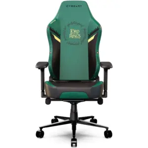 Cybeart Lord Of The Rings Licensed Edition Gaming Chair, Supreme PU Leather, Cold Cured Foam, Adjustable Inbuilt Lumbar Support, 4D Arm Rest, Multi Tilt Mechanism, 150Kg Max Weight, Green/Black | LOTR