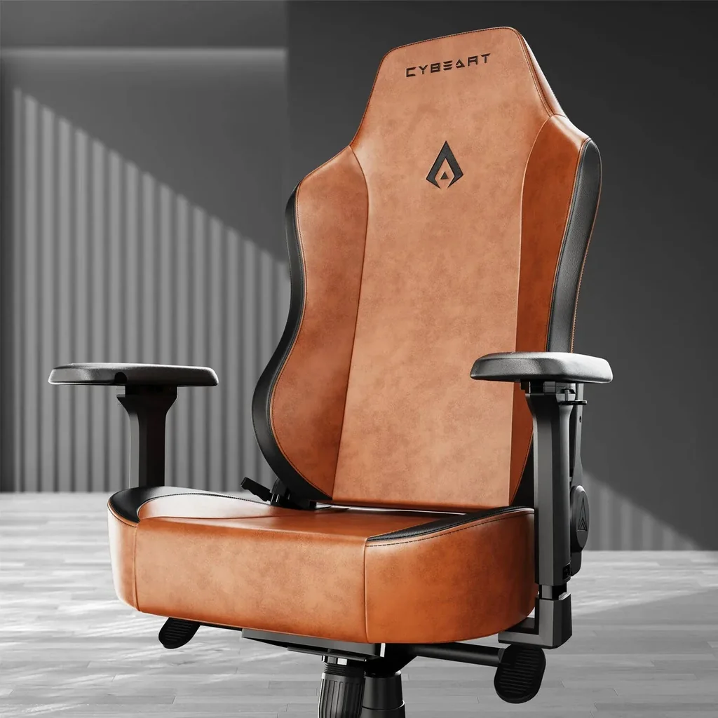 Cybeart Vintage Brown Special Editions Gaming Chair, Supreme PU Leather, Cold Cured Foam, Adjustable Inbuilt Lumbar Support, 4D Arm Rest, Multi Tilt Mechanism, 150Kg Max Weight, Brown | VNTGBRWN - Image 3