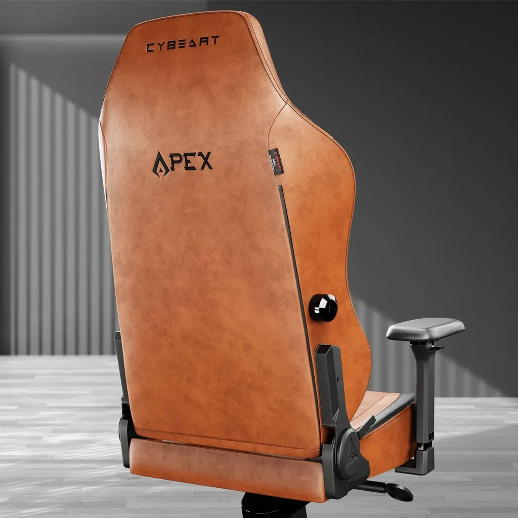 Cybeart Vintage Brown Special Editions Gaming Chair, Supreme PU Leather, Cold Cured Foam, Adjustable Inbuilt Lumbar Support, 4D Arm Rest, Multi Tilt Mechanism, 150Kg Max Weight, Brown | VNTGBRWN - Image 4