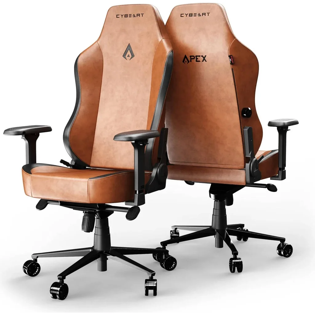 Cybeart Vintage Brown Special Editions Gaming Chair, Supreme PU Leather, Cold Cured Foam, Adjustable Inbuilt Lumbar Support, 4D Arm Rest, Multi Tilt Mechanism, 150Kg Max Weight, Brown | VNTGBRWN - Image 5