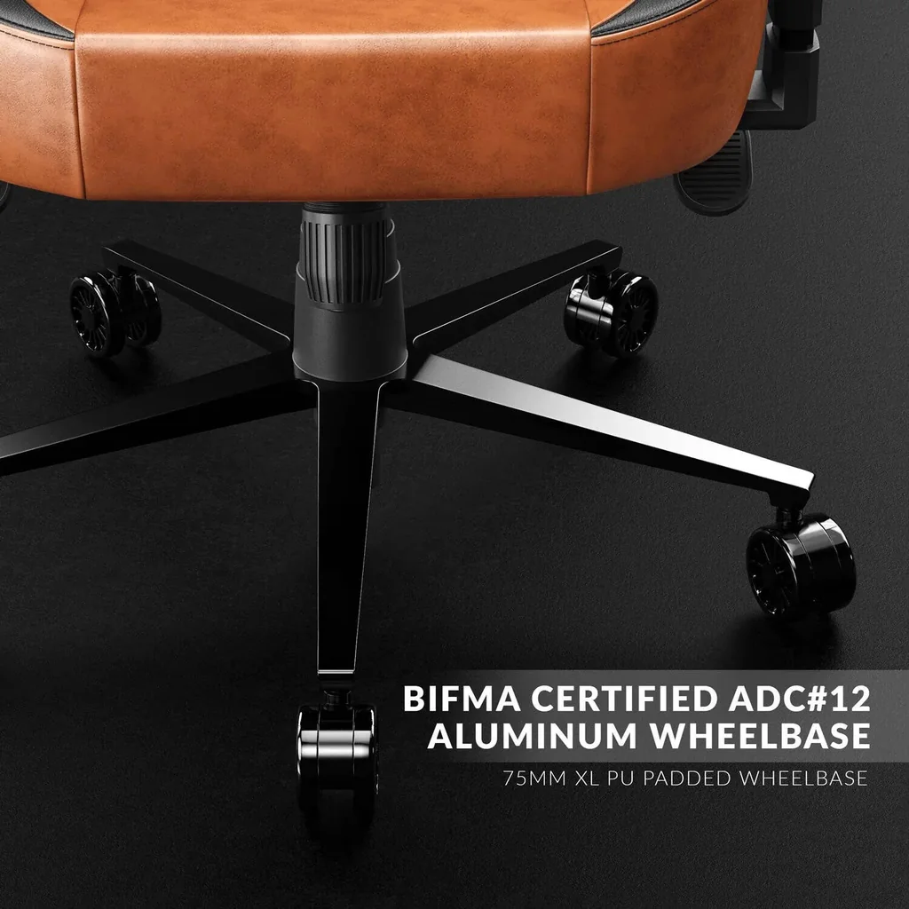 Cybeart Vintage Brown Special Editions Gaming Chair, Supreme PU Leather, Cold Cured Foam, Adjustable Inbuilt Lumbar Support, 4D Arm Rest, Multi Tilt Mechanism, 150Kg Max Weight, Brown | VNTGBRWN - Image 12