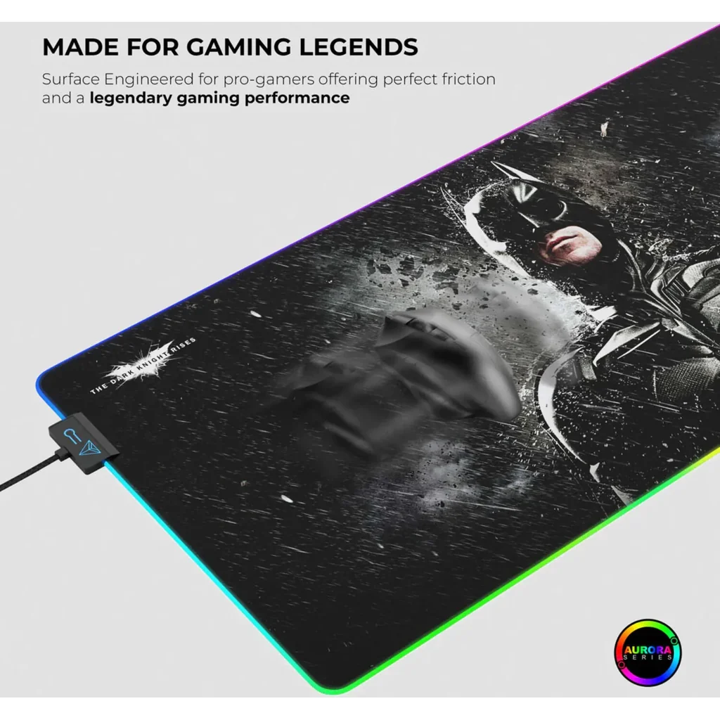 Cybeart Darknight Aurora Mouse Pad, Premium LED RGB Lighting, Micro-woven Cloth, Spill Proof Surface, Never Fray Edges w/ Reinforced Stitching, Esports Grade Never-Slip Base, XXL, Black | DRKNGTHRR - Image 6