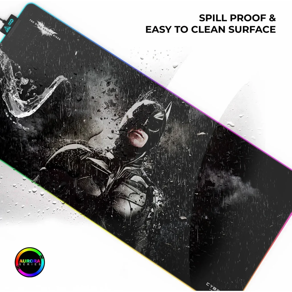 Cybeart Darknight Aurora Mouse Pad, Premium LED RGB Lighting, Micro-woven Cloth, Spill Proof Surface, Never Fray Edges w/ Reinforced Stitching, Esports Grade Never-Slip Base, XXL, Black | DRKNGTHRR - Image 8