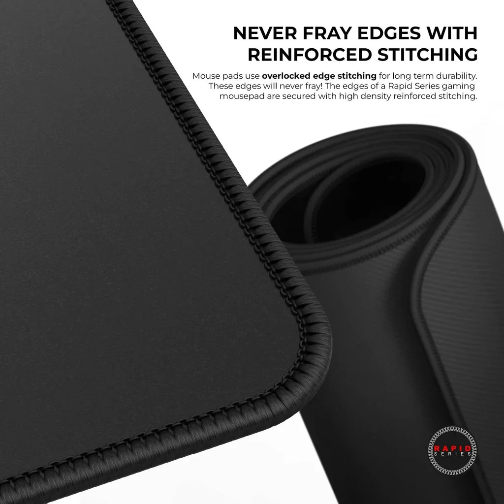 Cybeart Signature Rapid Mouse Pad, Exclusive Micro-woven Cloth, Spill Proof Surface, Never Fray Edges with Reinforced Stitching, Esports Grade Never-Slip Base, Large, Black | SGNTRRPDL - Image 6