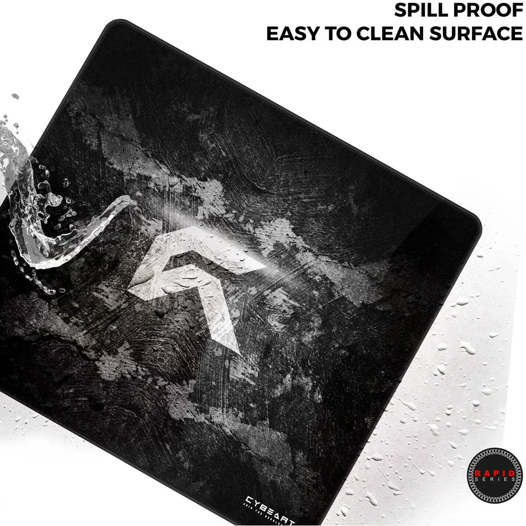 Cybeart Signature Rapid Mouse Pad, Exclusive Micro-woven Cloth, Spill Proof Surface, Never Fray Edges with Reinforced Stitching, Esports Grade Never-Slip Base, Large, Black | SGNTRRPDL - Image 8