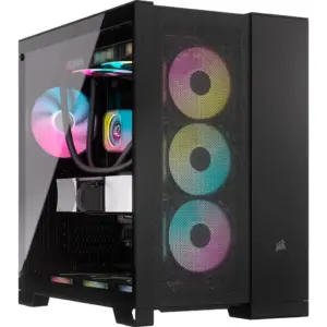 Corsair 6500D Airflow Mid-Tower Computer Case, Up to 360mm Radiator & 13x Fan Support, Tempered Glass Material, Fully Mesh Sides, Dual Chamber Design, Modern Front Panel I/O, Black | CC-9011259-WW
