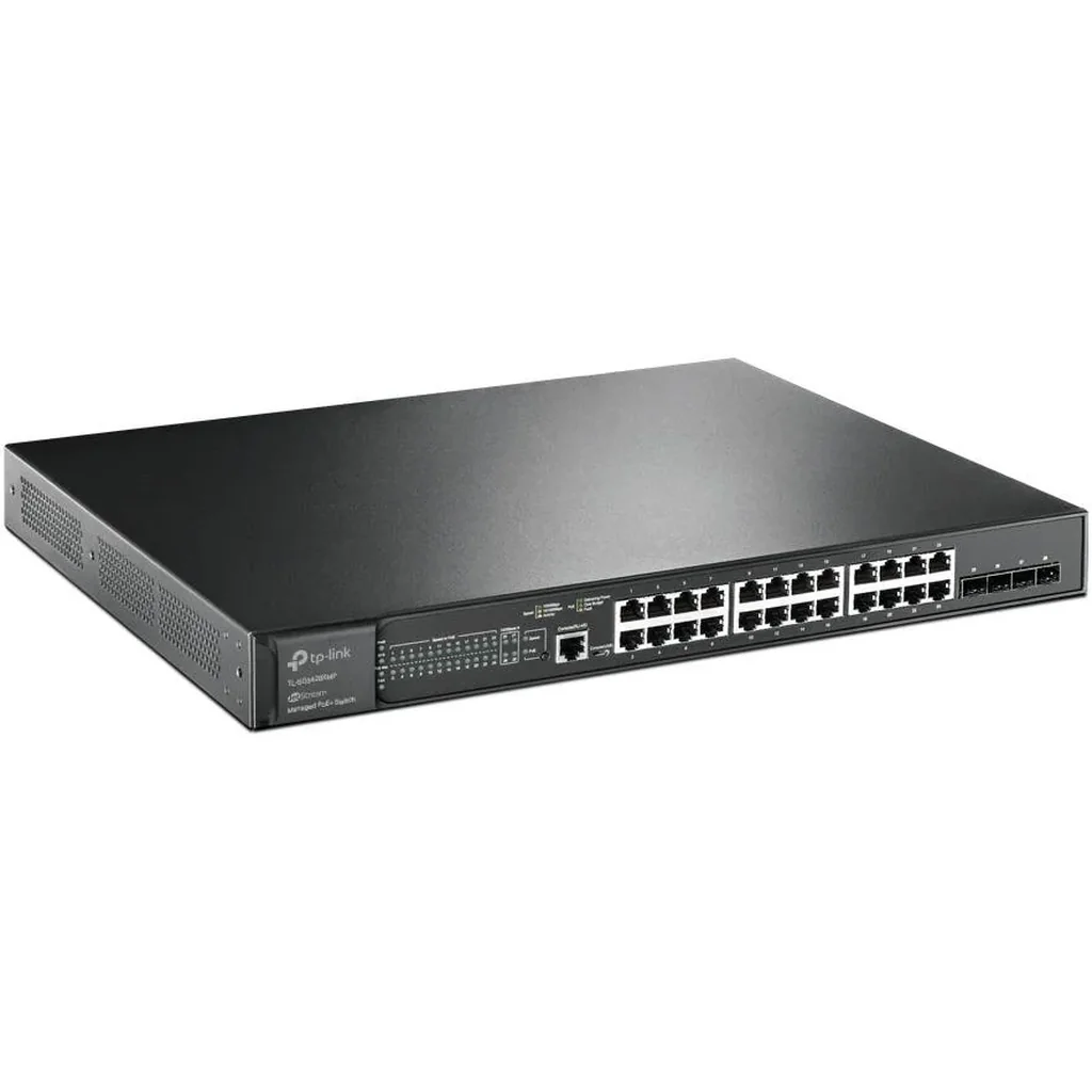 TP-Link JetStream 4-Port 10GE SFP+ L2+ Managed Switch with 24-Port PoE+, 24x 10/100/1000 Mbps RJ45 Ports, 128 Gbps Switching Capacity, Advanced L3 Features, Black | SG3428XMP - Image 2