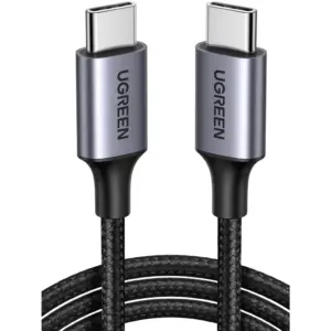 UGREEN USB C to USB C Cable, 480Mbps Data Transfer Rate, Max 20V 3A Power Output, PD 60W Power Delivery, Nylon Woven Cable, 2m Cable Length, Wide Compatibility, Black | 50152